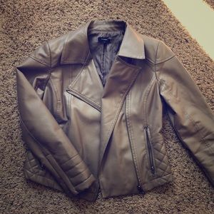 Tan Express faux leather jacket